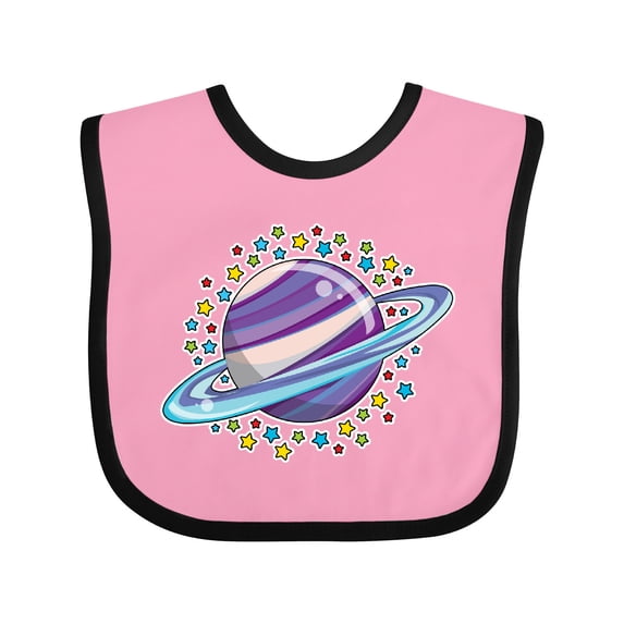 Inktastic Planet Saturn with Stars Boys or Girls Baby Bib