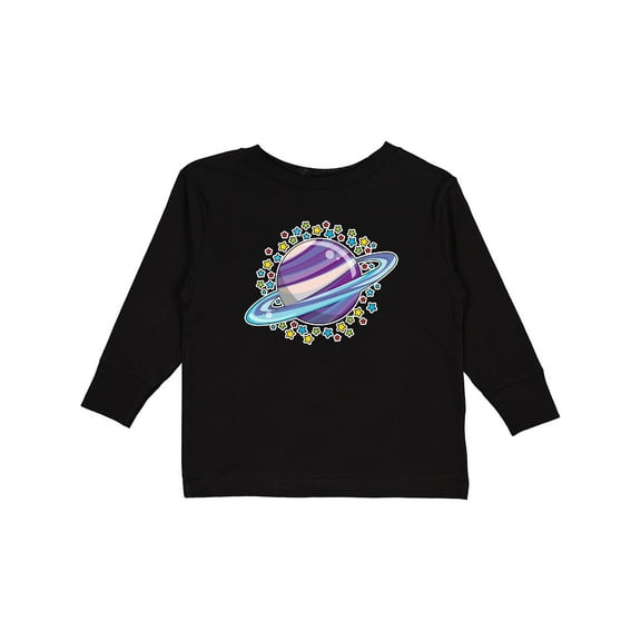 Inktastic Planet Saturn with Stars Boys or Girls Long Sleeve Toddler T-Shirt