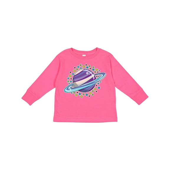 Inktastic Planet Saturn with Stars Boys or Girls Long Sleeve Toddler T-Shirt