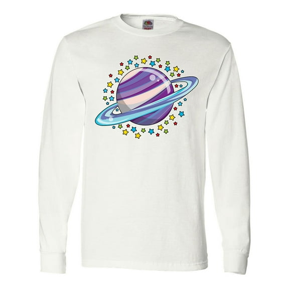 Inktastic Planet Saturn with Stars Long Sleeve T-Shirt