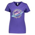 thumbnail image 1 of Inktastic Planet Saturn with Stars Women's V-Neck T-Shirt, 1 of 5