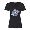 thumbnail image 1 of Inktastic Planet Saturn with Stars Women's V-Neck T-Shirt, 1 of 5