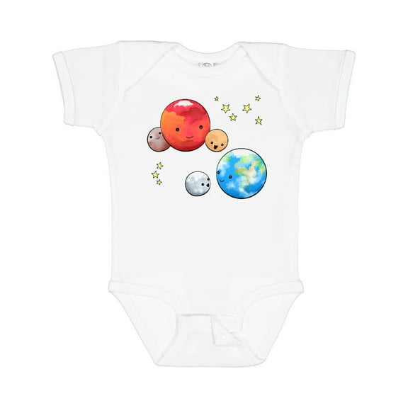 Inktastic Planetary Playdate Cute Earth, Mars, and Moons Boys or Girls Baby Bodysuit