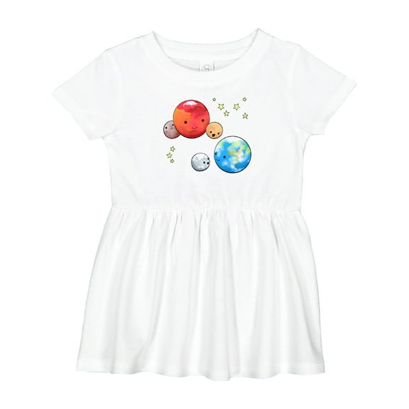 Inktastic Planetary Playdate Cute Earth, Mars, and Moons Girls Baby Dress