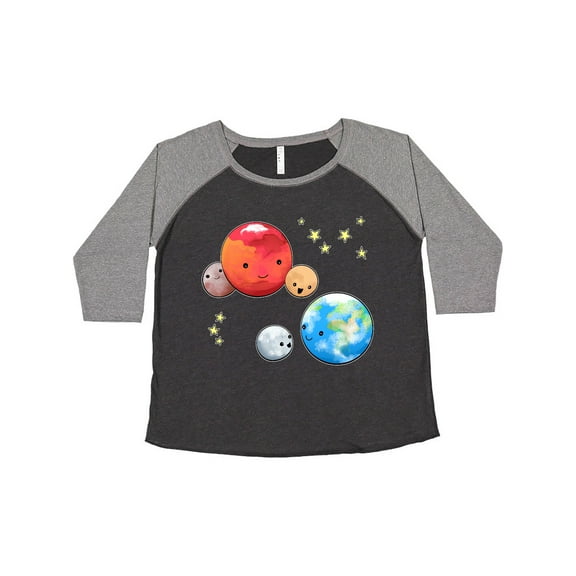 Inktastic Planetary Playdate cute Earth, Mars, and Moons Women's Plus Size T-Shirt