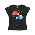 thumbnail image 1 of Inktastic Planetary Playdate cute Earth, Mars, and Moons Women's T-Shirt, 1 of 5