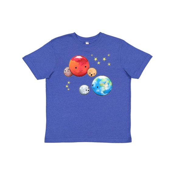 Inktastic Planetary Playdate cute Earth, Mars, and Moons Youth T-Shirt
