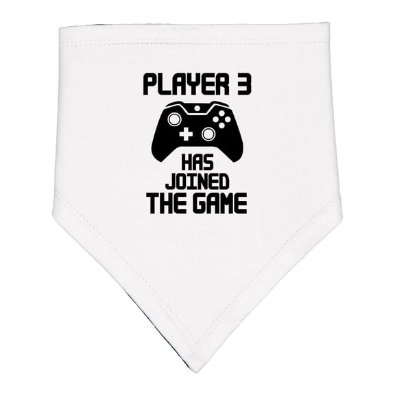 Inktastic Player 3 Has Joined the Game Baby Bandana Bib
