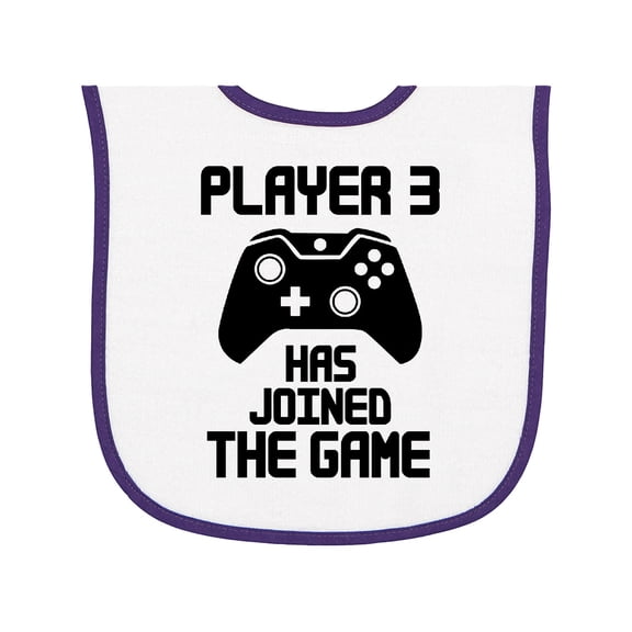 Inktastic Player 3 Has Joined the Game Baby Terry Cloth Bib