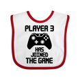 thumbnail image 1 of Inktastic Player 3 Has Joined the Game Boys or Girls Baby Bib, 1 of 4
