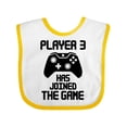 thumbnail image 1 of Inktastic Player 3 Has Joined the Game Boys or Girls Baby Bib, 1 of 4
