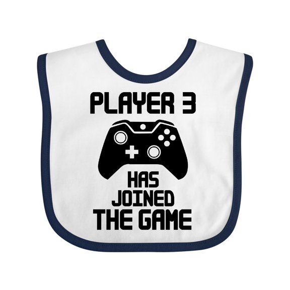 Inktastic Player 3 Has Joined the Game Boys or Girls Baby Bib