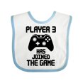 thumbnail image 1 of Inktastic Player 3 Has Joined the Game Boys or Girls Baby Bib, 1 of 4