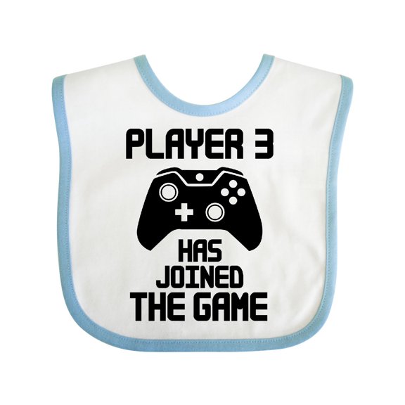 Inktastic Player 3 Has Joined the Game Boys or Girls Baby Bib