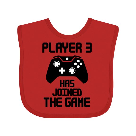 Inktastic Player 3 Has Joined the Game Boys or Girls Baby Bib