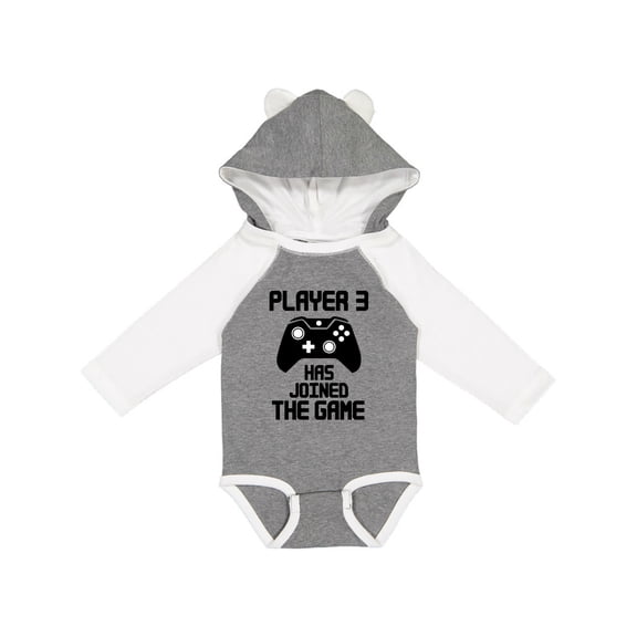 Inktastic Player 3 Has Joined the Game Boys or Girls Long Sleeve Baby Bodysuit