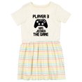 thumbnail image 1 of Inktastic Player 3 Has Joined the Game Girls Toddler Dress, 1 of 5