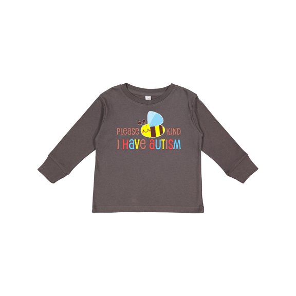 Inktastic Please Bee Kind, I Have Autism Boys or Girls Long Sleeve Toddler T-Shirt