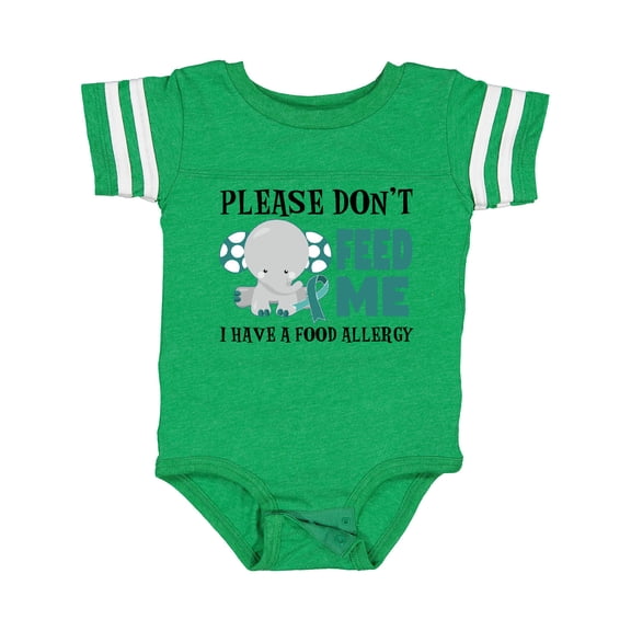 Inktastic Please Dont Feed Me I Have a Food Allergy with Elephant and Ribbon Boys or Girls Baby Bodysuit
