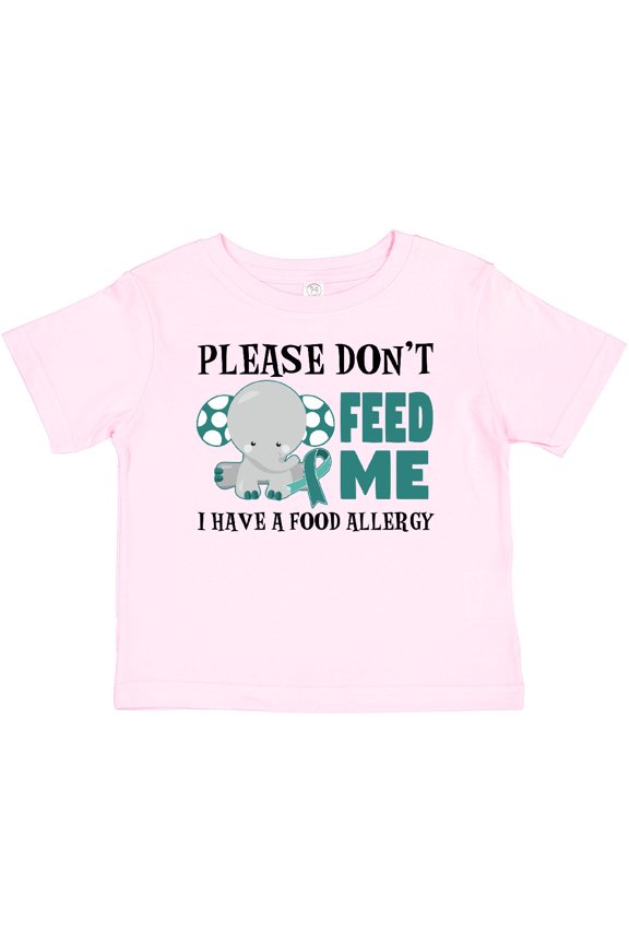 Please Dont Feed Me I Have a Food Allergy with Elephant and Ribbon Boys or Girls Baby T-Shirt