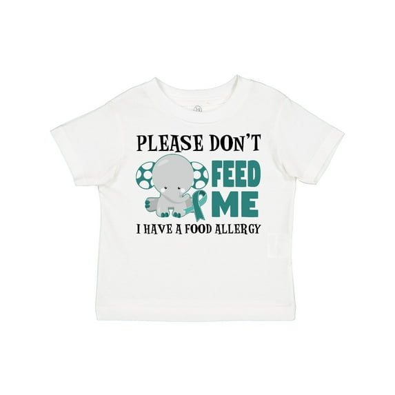Inktastic Please Dont Feed Me I Have a Food Allergy with Elephant and Ribbon Boys or Girls Toddler T-Shirt