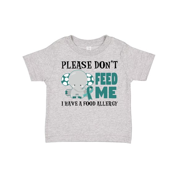 Inktastic Please Dont Feed Me I Have a Food Allergy with Elephant and Ribbon Boys or Girls Toddler T-Shirt