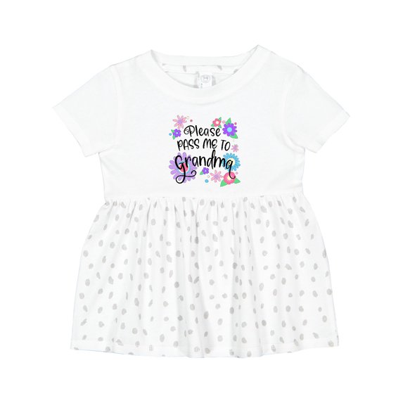 Inktastic Please Pass Me to Grandma with Flowers Girls Baby Dress