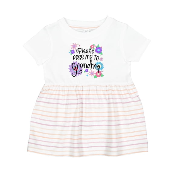 Inktastic Please Pass Me to Grandma with Flowers Girls Baby Dress