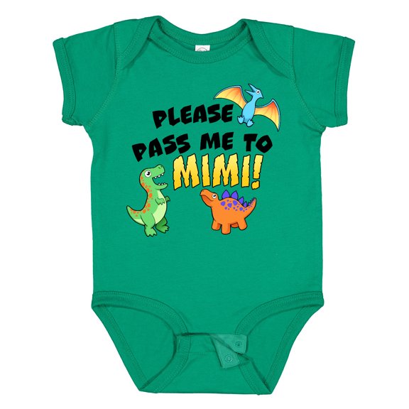 Inktastic Please Pass Me to Mimi with Dinosaurs Boys or Girls Baby Bodysuit