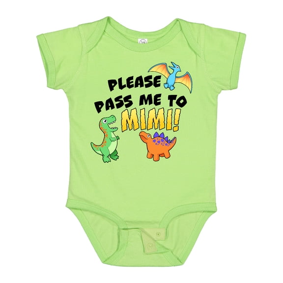 Inktastic Please Pass Me to Mimi with Dinosaurs Boys or Girls Baby Bodysuit