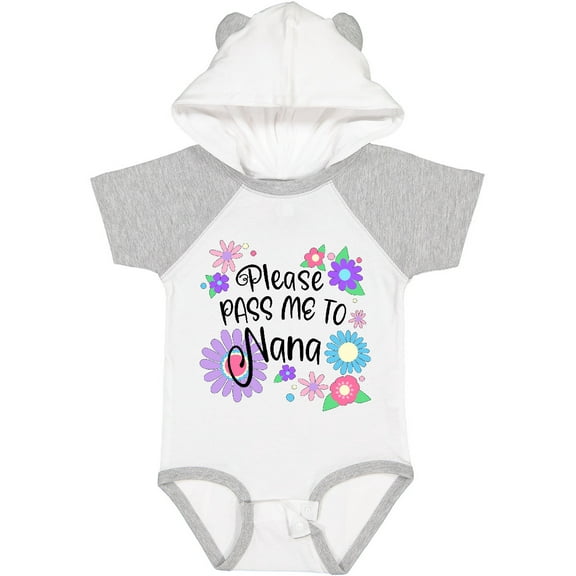 Inktastic Please Pass Me to Nana with Flowers Boys or Girls Baby Bodysuit
