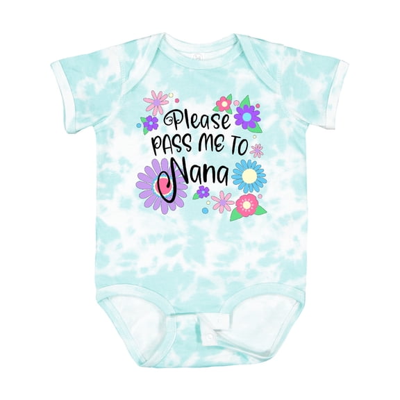 Inktastic Please Pass Me to Nana with Flowers Boys or Girls Baby Bodysuit