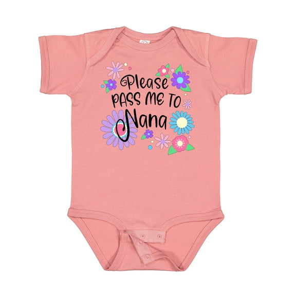 Inktastic Please Pass Me to Nana with Flowers Boys or Girls Baby Bodysuit