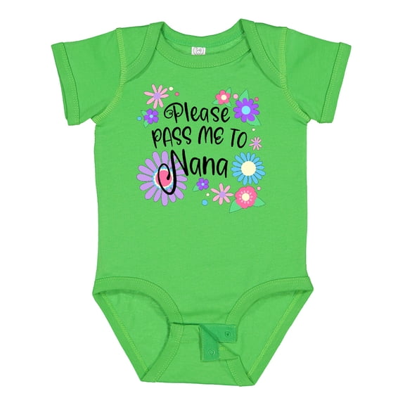 Inktastic Please Pass Me to Nana with Flowers Boys or Girls Baby Bodysuit