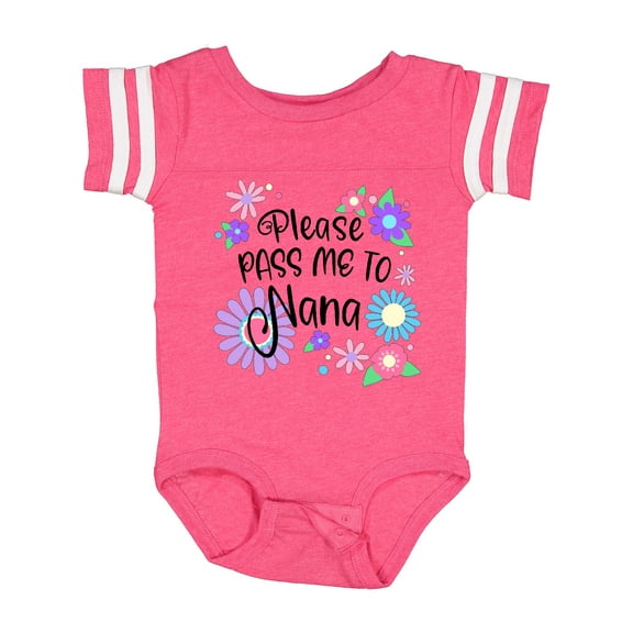 Inktastic Please Pass Me to Nana with Flowers Boys or Girls Baby Bodysuit