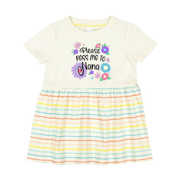 Inktastic Please Pass Me to Nana with Flowers Girls Baby Dress