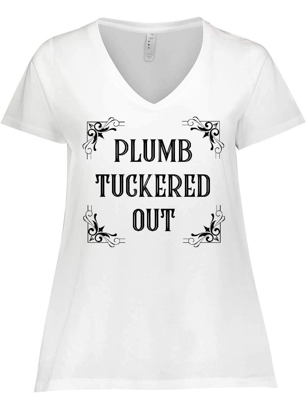 Inktastic Plumb Tuckered Out Women's Plus Size VNeck TShirt
