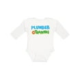 thumbnail image 1 of Inktastic Plumber in Training Boys or Girls Long Sleeve Baby Bodysuit, 1 of 5