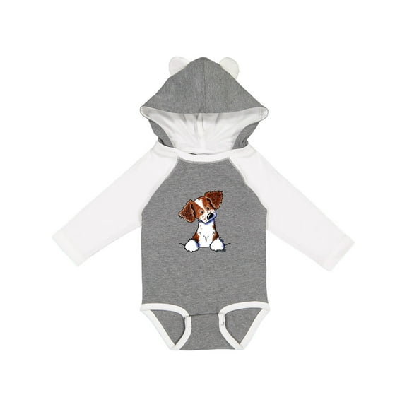 Inktastic Pocket Brittany Spaniel Boys or Girls Long Sleeve Baby Bodysuit