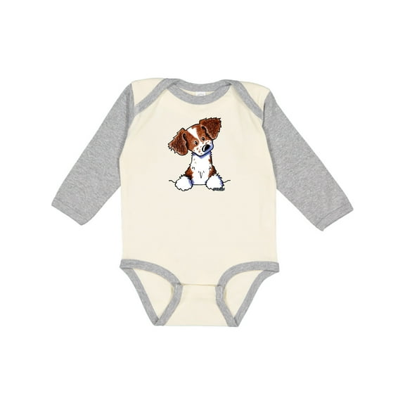Inktastic Pocket Brittany Spaniel Boys or Girls Long Sleeve Baby Bodysuit