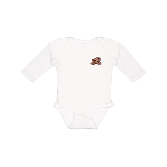 Inktastic Pocket Chocolate Doodle Boys or Girls Long Sleeve Baby Bodysuit