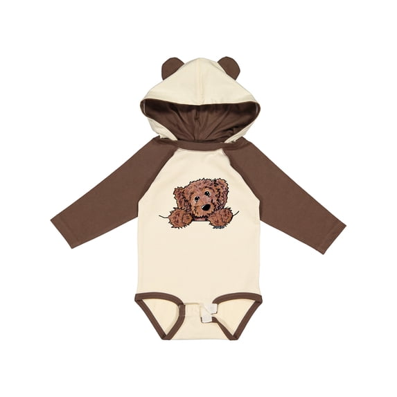 Inktastic Pocket Chocolate Doodle Boys or Girls Long Sleeve Baby Bodysuit