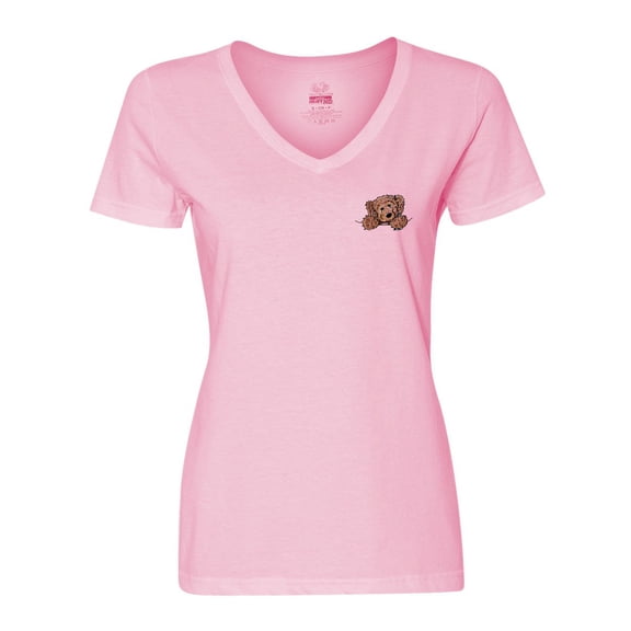 Inktastic Pocket Chocolate Doodle Women's V-Neck T-Shirt