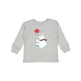thumbnail image 1 of Inktastic Polar Bear, Bear with Scarf, Cute Bear, Snowflakes Boys or Girls Long Sleeve Toddler T-Shirt, 1 of 5