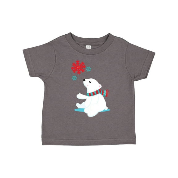 Inktastic Polar Bear, Bear with Scarf, Cute Bear, Snowflakes Boys or Girls Toddler T-Shirt