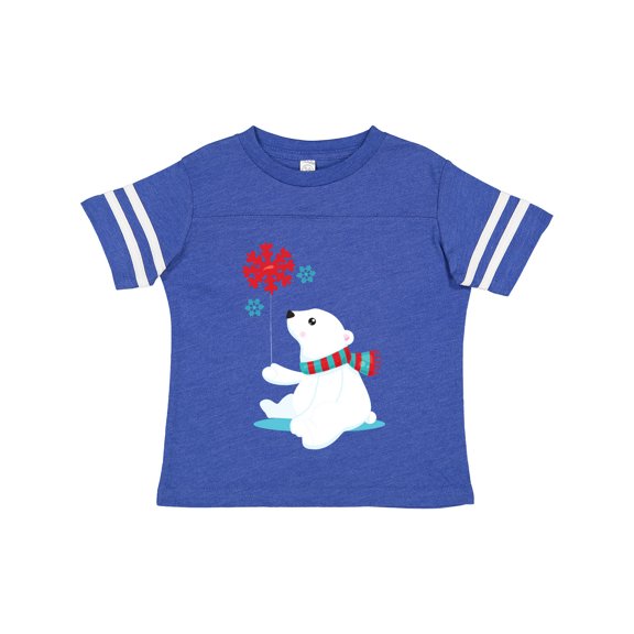 Inktastic Polar Bear, Bear with Scarf, Cute Bear, Snowflakes Boys or Girls Toddler T-Shirt