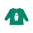 thumbnail image 1 of Inktastic Polar Bear, Cute Bear, Bear with Scarf, Hat Boys or Girls Long Sleeve Toddler T-Shirt, 1 of 5