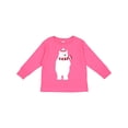 thumbnail image 1 of Inktastic Polar Bear, Cute Bear, Bear with Scarf, Hat Boys or Girls Long Sleeve Toddler T-Shirt, 1 of 5