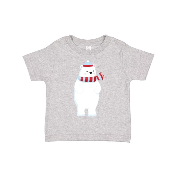 Inktastic Polar Bear, Cute Bear, Bear with Scarf, Hat Boys or Girls Toddler T-Shirt