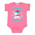 thumbnail image 1 of Inktastic Polar Bear My Auntie Loves Me in Santa Hat with Snowflakes Boys or Girls Baby Bodysuit, 1 of 5